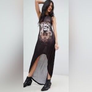 Religion Defence Black high Low Maxi Dress size XXS